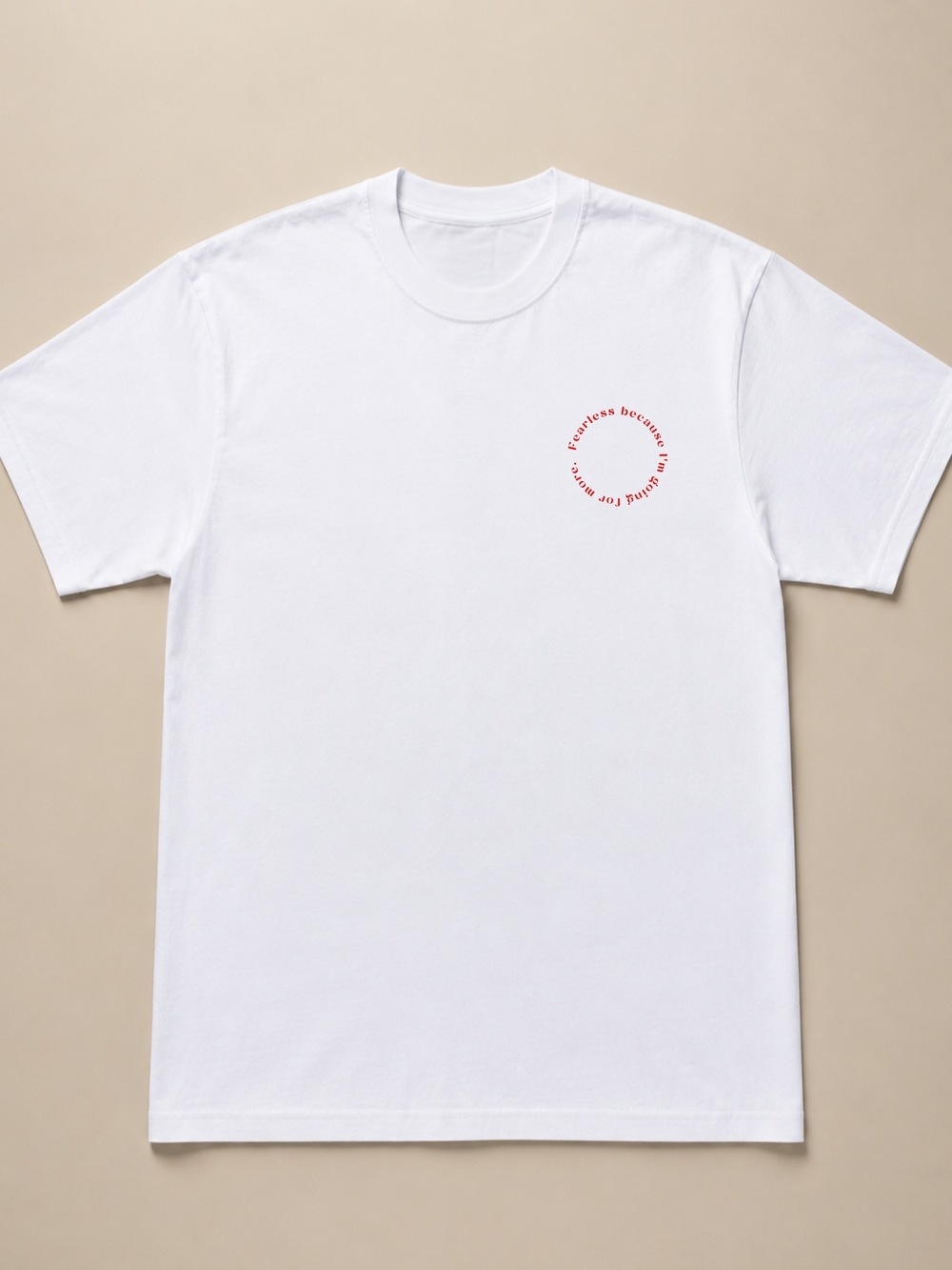 ZANRU Heavyweight Oversized White Red Circle Graphic Tee